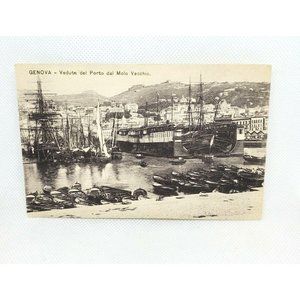 Genova Veduta Del Porto Dal Molo Vecchio Vintage Post Card